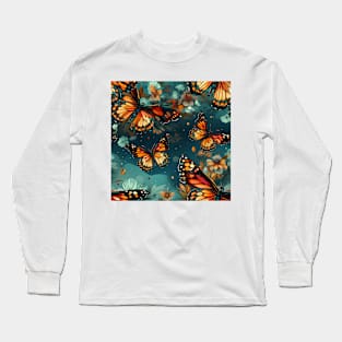 Monarch Butterflies Watercolor 11 Long Sleeve T-Shirt